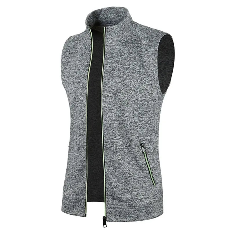 Men's Zipper Sleeveless Jacket Vest with ziper -Athletic Tops