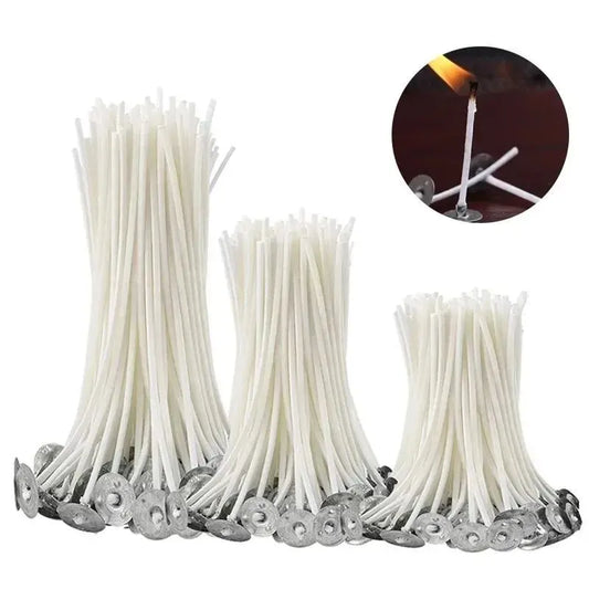 100Pcs Candle Wicks 9/15/20cm Smokeless Wax Pure Cotton Core