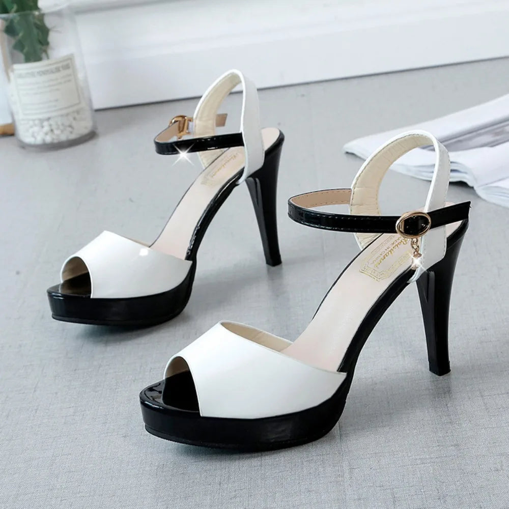 Peep Toe High Heels with strap