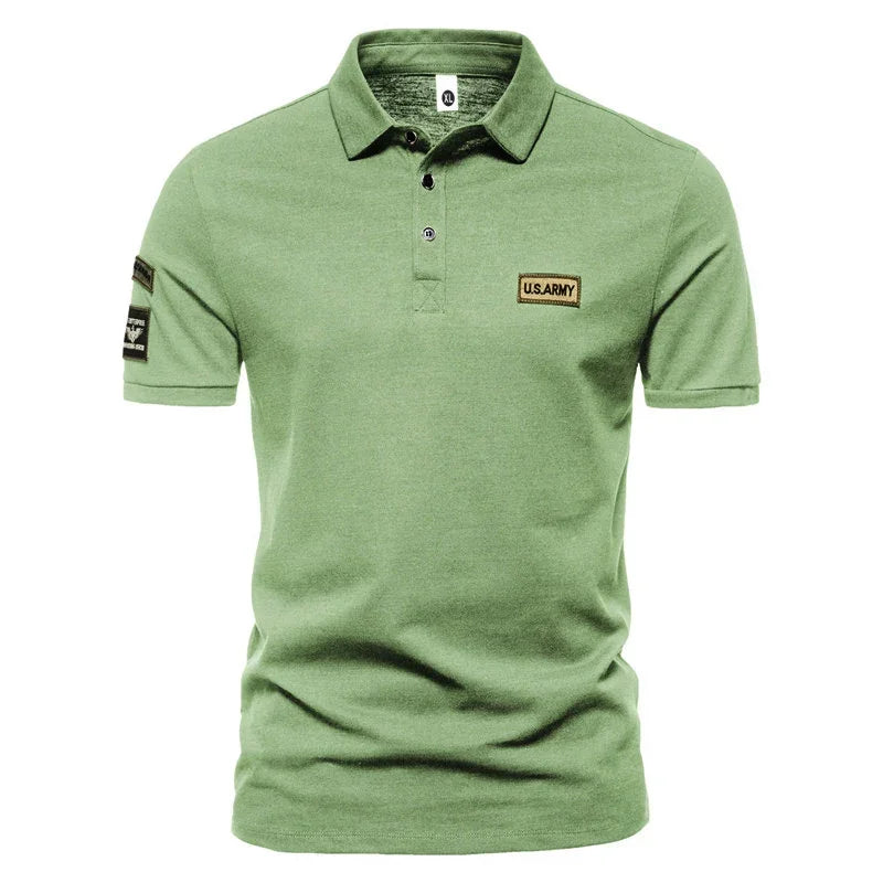 Men's Short Sleeve Breathable Embroidered Polo  T-shirt