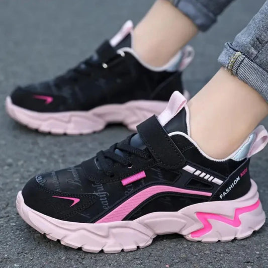 Kids Casual Pink Girls Leather Shoes