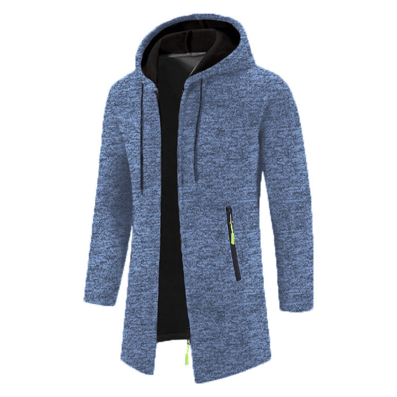 Sudadera con capucha para hombre de manga larga con cremallera - Chaqueta de invierno de gran tamaño Abrigo Sudadera negra