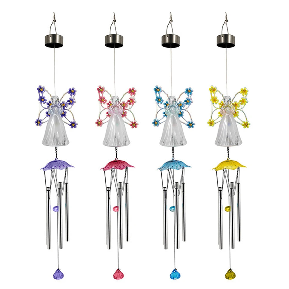 LED Solar Angel Wind Chime with  Intelligent Control