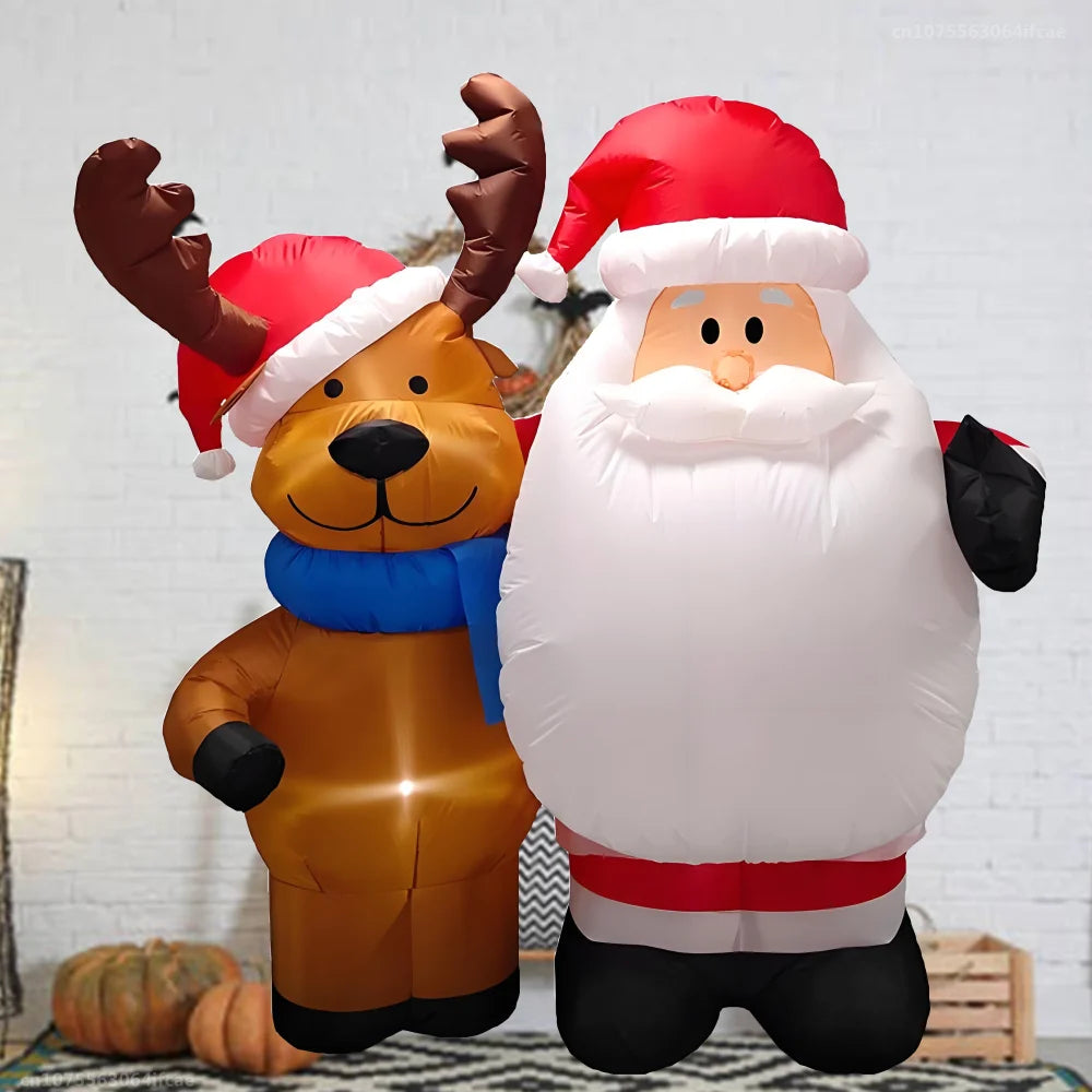 4ft/1.5M LED Christmas Inflatable -Santa Claus And Rain Deer