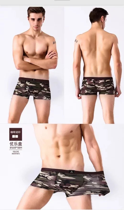 4Pcs Men's Camouflage Breathable Boxer Shorts -Size L-5XL