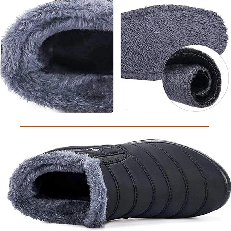 Men Casual Slip On Fur Winter Sneakers