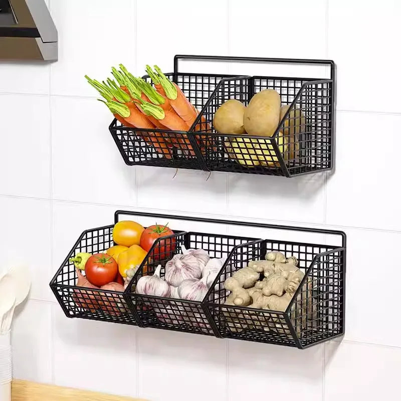 Wall Mounted Storage Rack-Kitchen Waterproof Shelf Basket