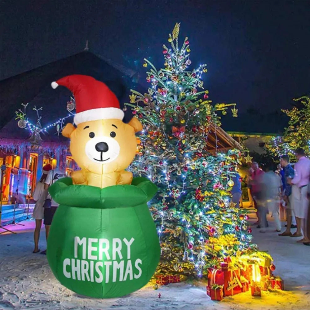 1.5M Christmas Inflatable Decoration- Bear in bag w/Built-in LED Light