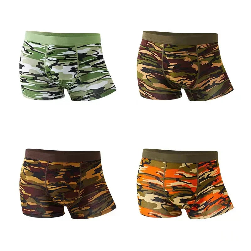 4Pcs Men's Camouflage Breathable Boxer Shorts -Size L-5XL