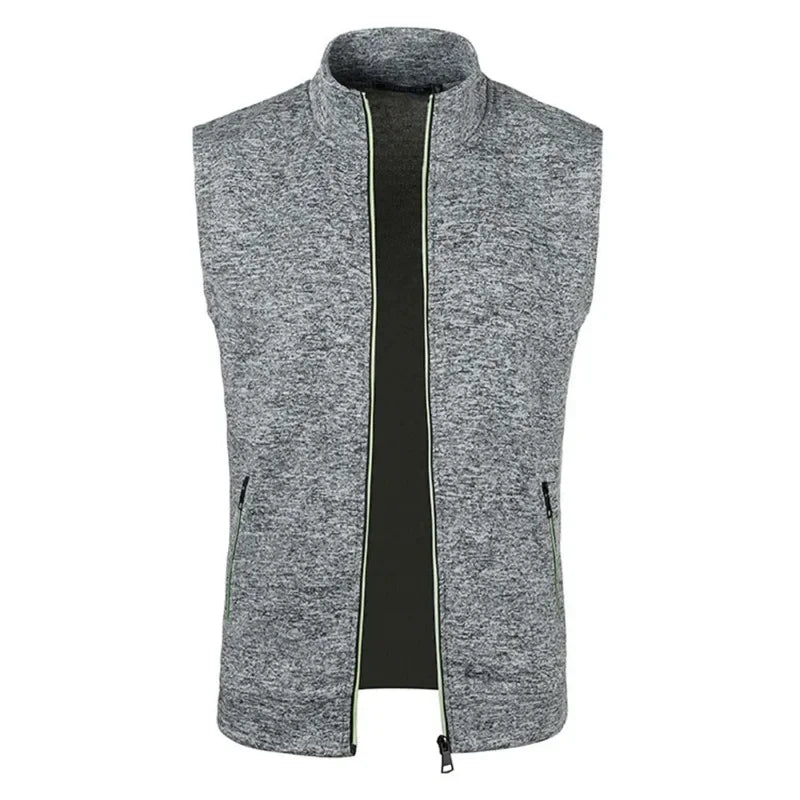 Men's Zipper Sleeveless Jacket Vest with ziper -Athletic Tops