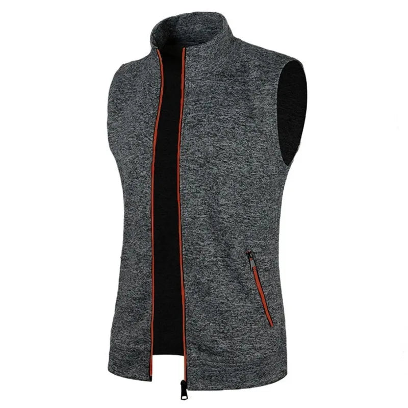 Men's Zipper Sleeveless Jacket Vest with ziper -Athletic Tops