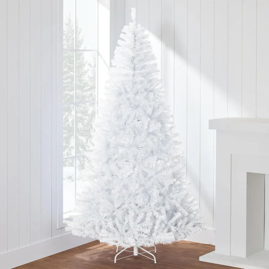 4.5ft-7.5ft  Full Size Artificial White Christmas Tree -4.5 ft, 6ft, 7.5 ft