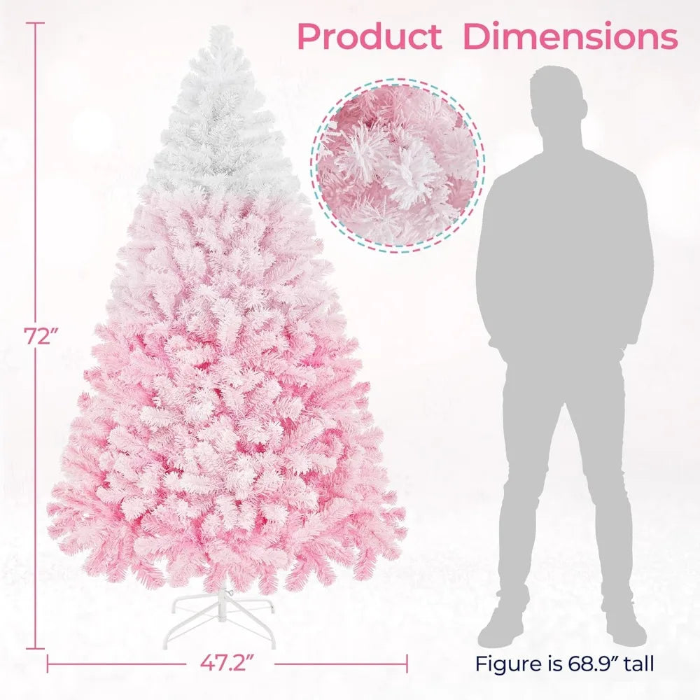 Artificial Flocked Pre lit Christmas Tree -Pre-lit with 820 Branch Tips & Foldable Stand