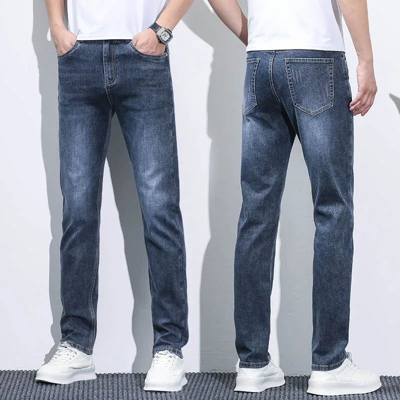 Men's Straight Leg Classic Jeans Casual - Slim Fit Stretchy Jeans