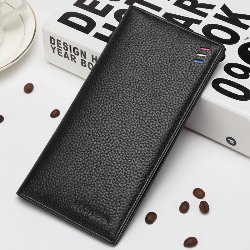 Men's Long Wallet-Thin Soft Genuine Leather