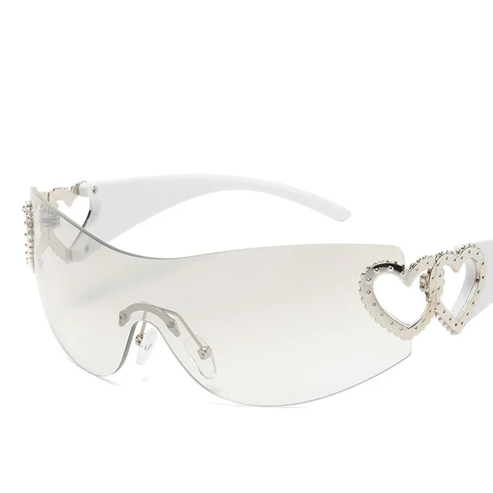 Woman's wide lens Sunglasses  with heart shaped hinges