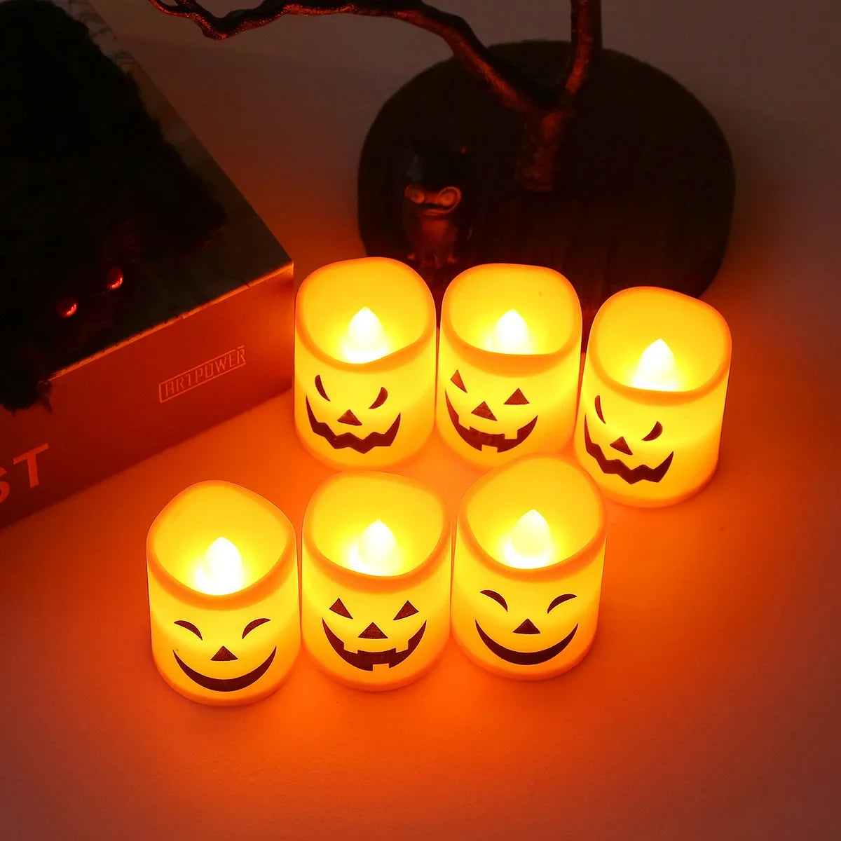 6 pc LED Candle Light Battery operated Halloween Flameless candles