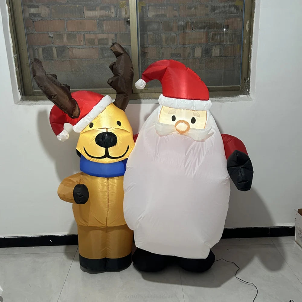 4ft/1.5M LED Christmas Inflatable -Santa Claus And Rain Deer