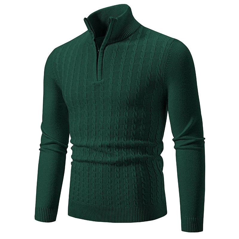 Men's Semi-turtleneck Zipper Sweater