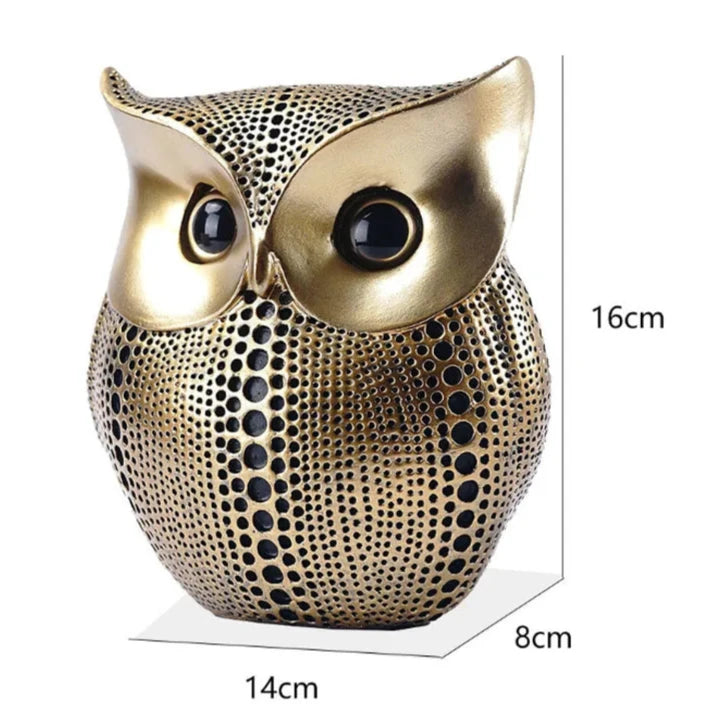 16cm Nordic Golden Owl Statue Figurine