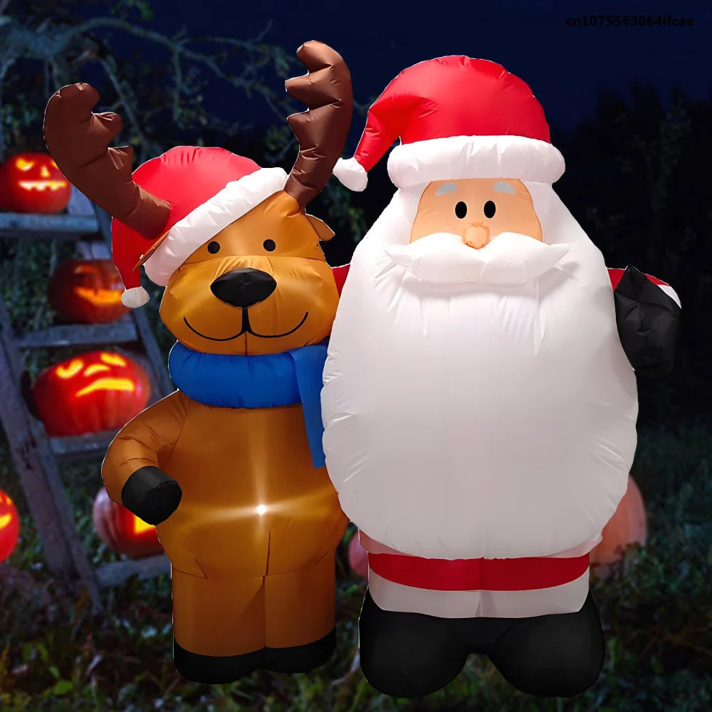 4ft/1.5M LED Christmas Inflatable -Santa Claus And Rain Deer