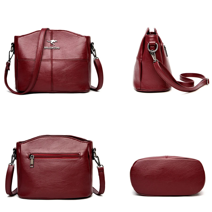 Woman's Soft Leather Handbag -Crossbody Bags