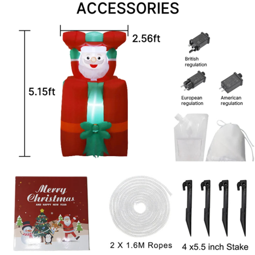 4.5 FT Christmas Inflatable Santa Claus- Automatic goes Up and Down with LED built in lights