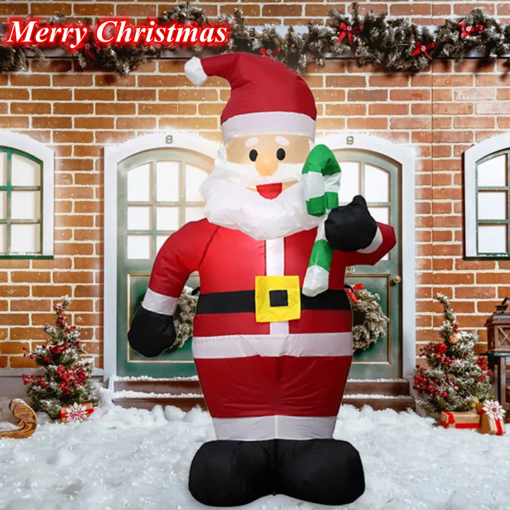 4/FT Christmas Inflatable Santa Claus Takes Candy With LED Lights Outdoor Party Supplies Christmas Decoration Garden Arrangement