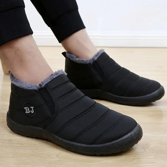 Men Casual Slip On Fur Winter Sneakers