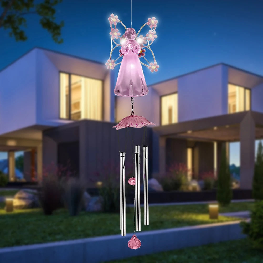 LED Solar Angel Wind Chime with  Intelligent Control