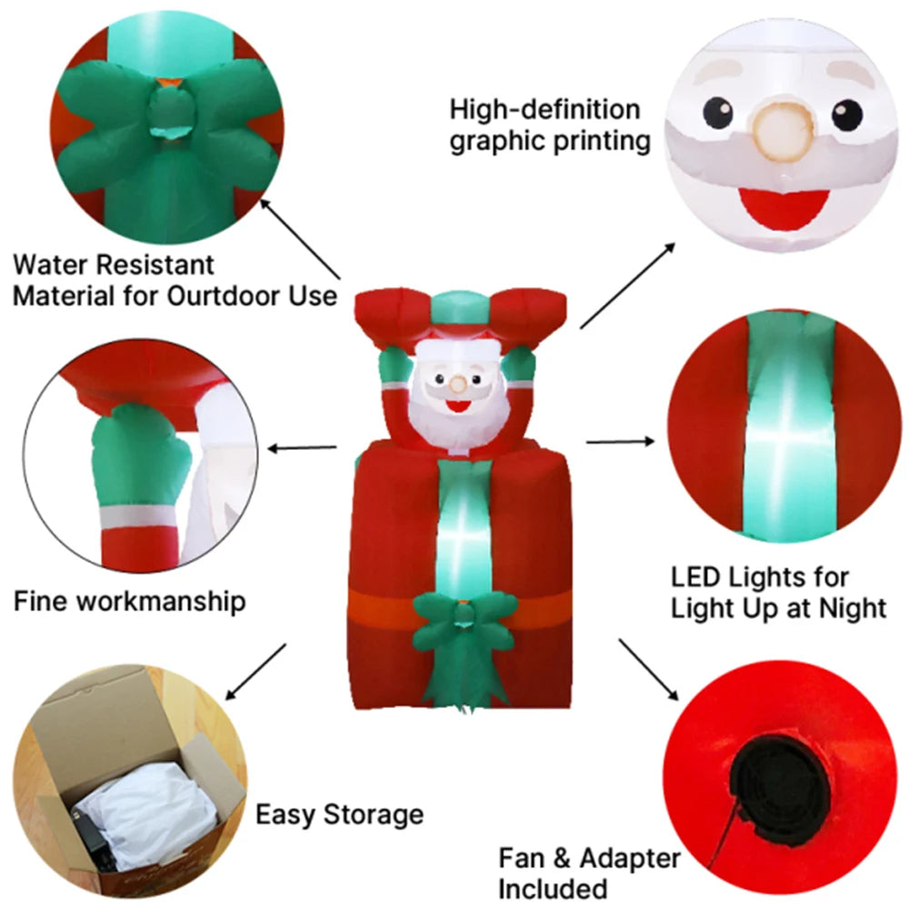 4.5 FT Christmas Inflatable Santa Claus- Automatic goes Up and Down with LED built in lights