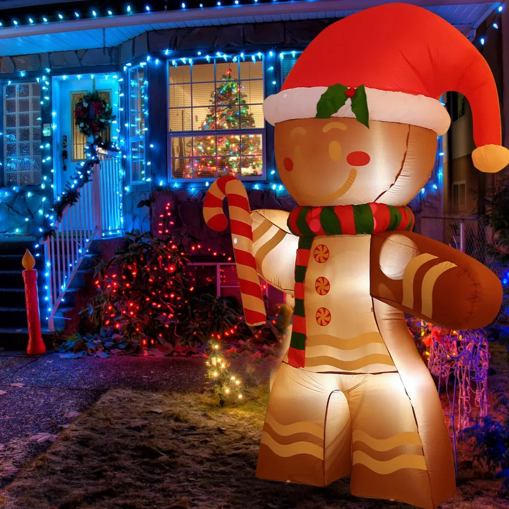 8FT LED Christmas Inflatables - Gingerbread Man