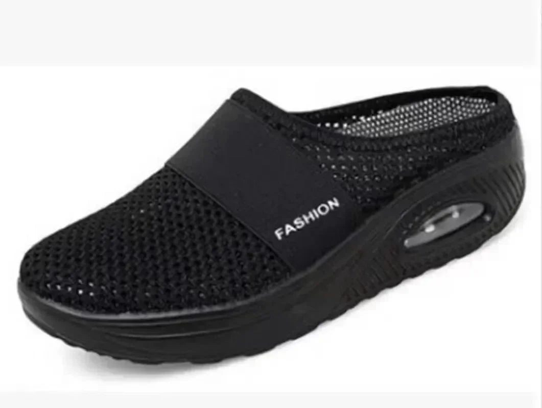 Woman's Mesh Slip-on Half Slippers