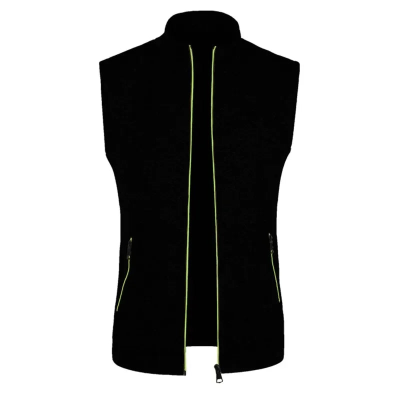 Men's Zipper Sleeveless Jacket Vest with ziper -Athletic Tops