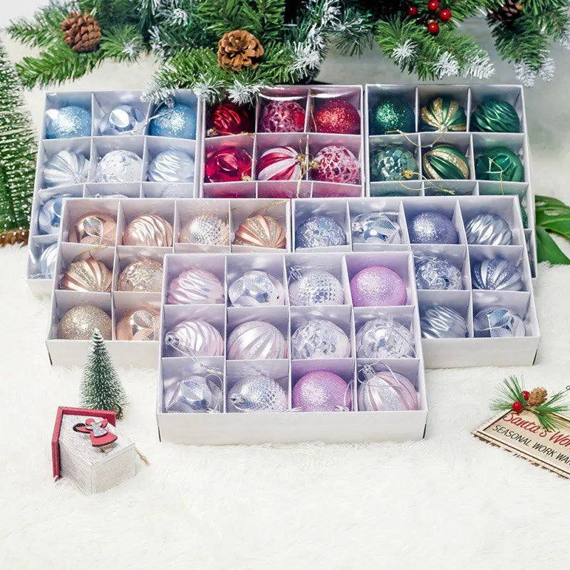 Caja de 12 bolas de Navidad de 6 cm