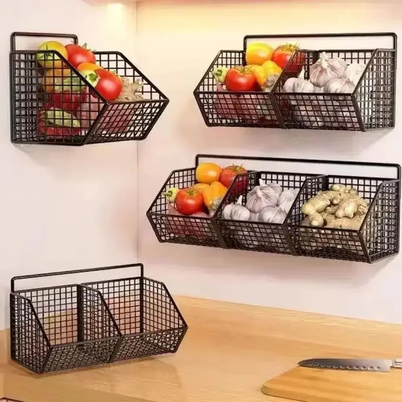 Wall Mounted Storage Rack-Kitchen Waterproof Shelf Basket