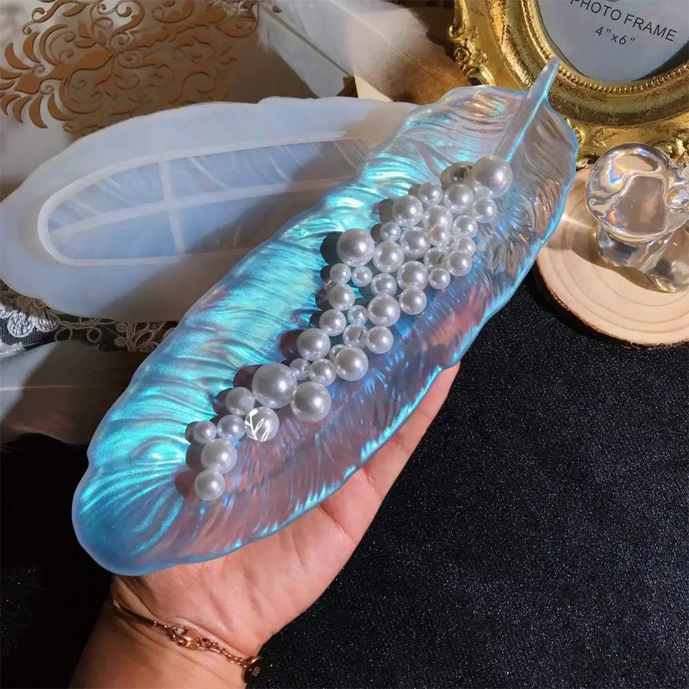 Silicone Feather Shaped Mold -Epoxy Resin Casting Mold for Making Jewelry