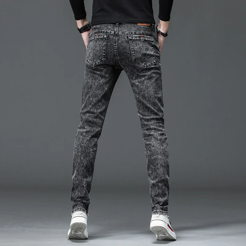 Grey Men's Jeans Slim Stretch