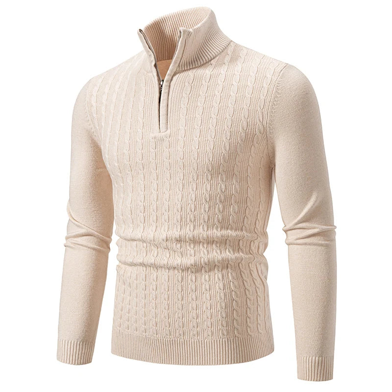 Men's Semi-turtleneck Zipper Sweater