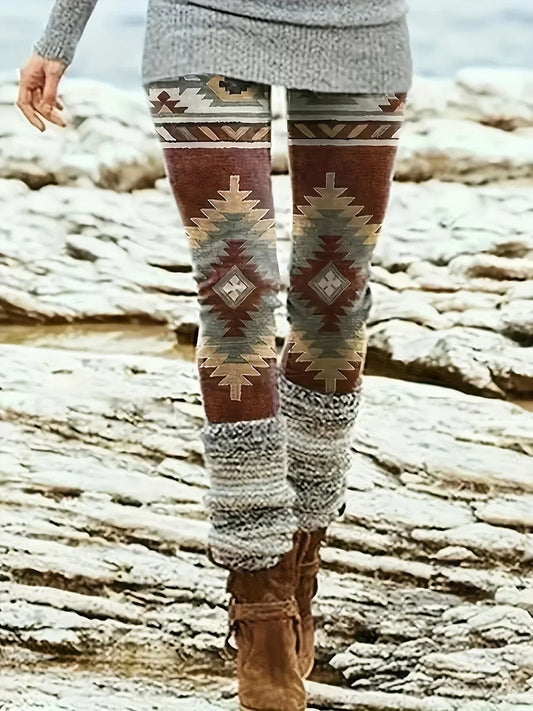 Plus Size  Leggings- Bohemian Print