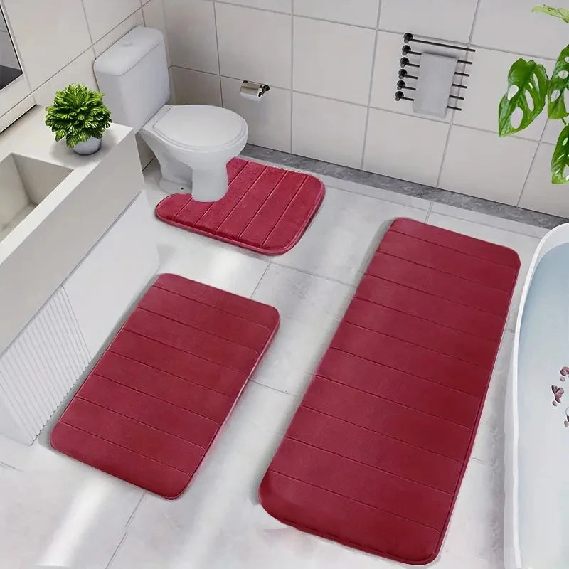 Coral velvet Bathroom Mats + Toilet