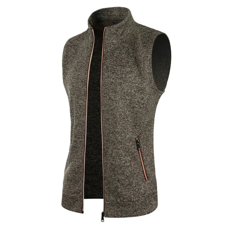 Men's Zipper Sleeveless Jacket Vest with ziper -Athletic Tops