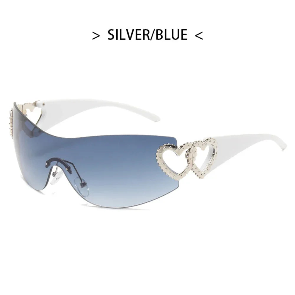 Woman's wide lens Sunglasses  with heart shaped hinges