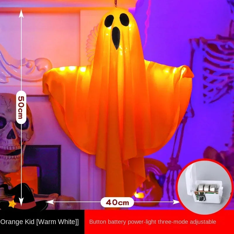 1-8PCS Halloween Hanging Ghost Led Decorations