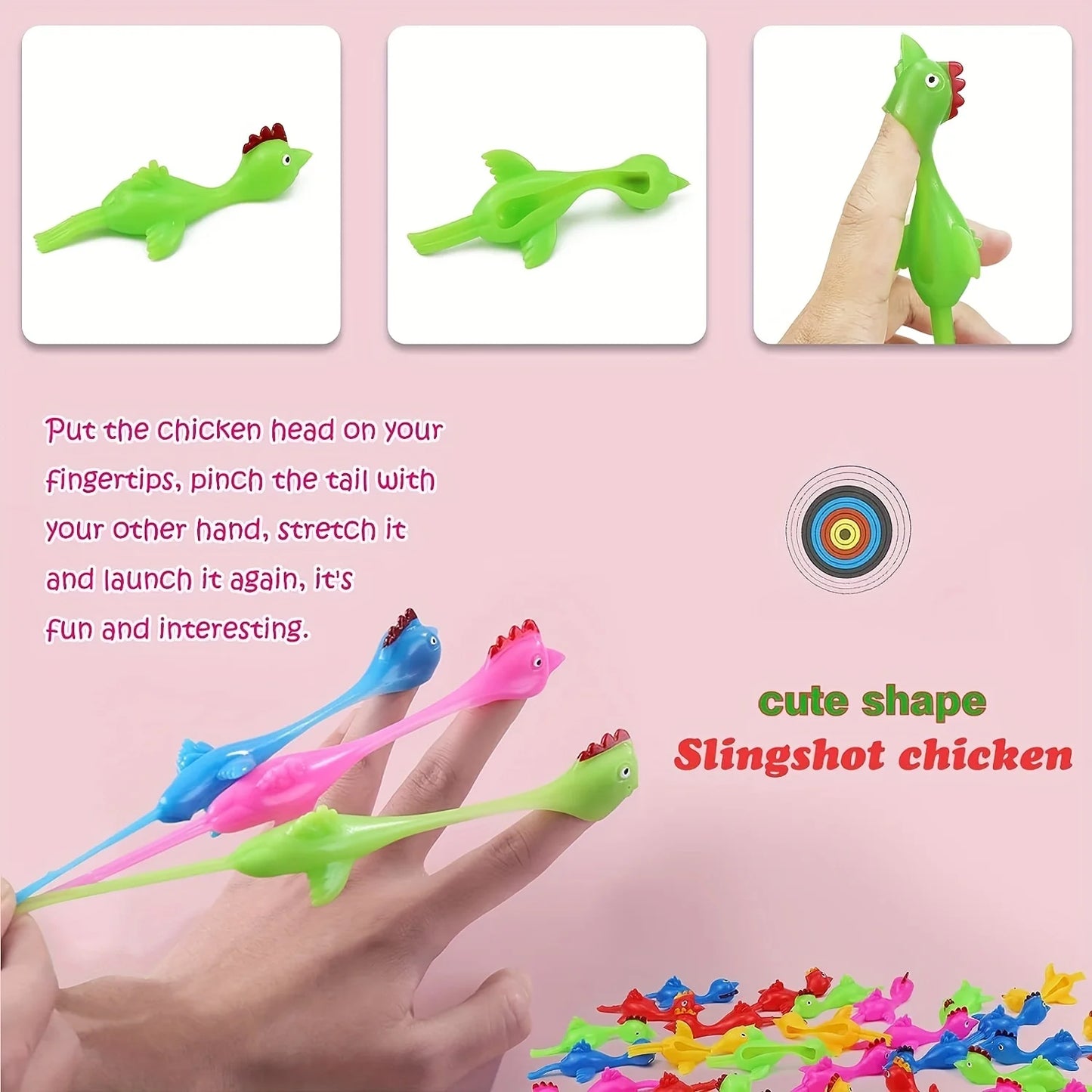 35 Pcs- Slingshot Chicken Finger Toys