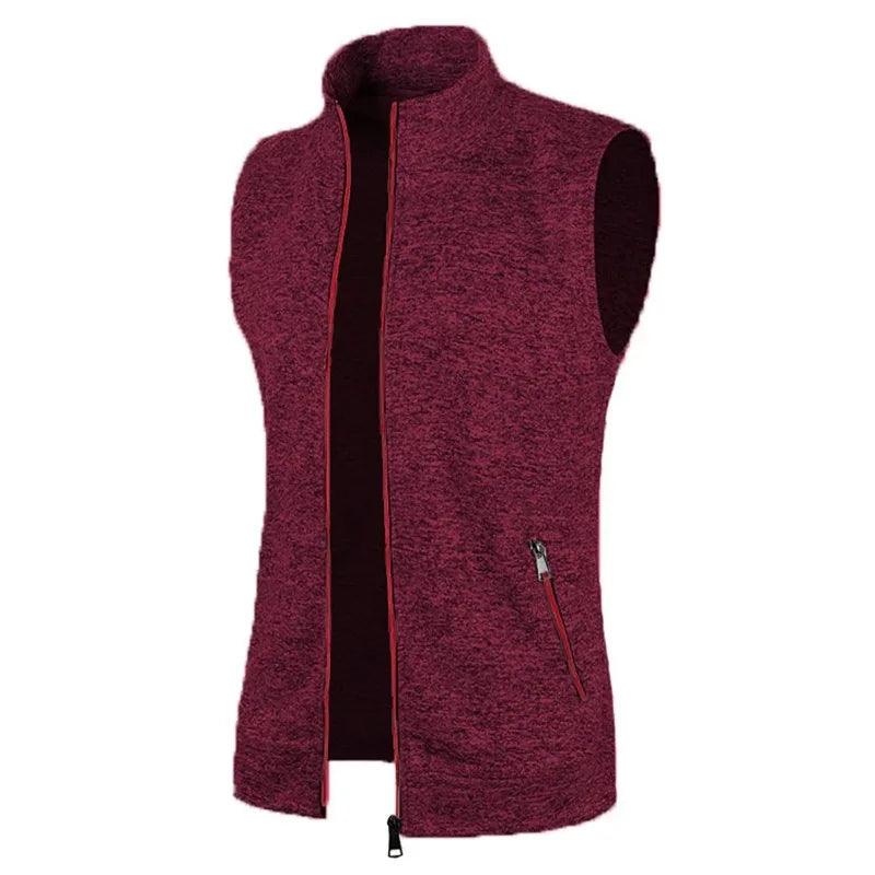 Men's Zipper Sleeveless Jacket Vest with ziper -Athletic Tops