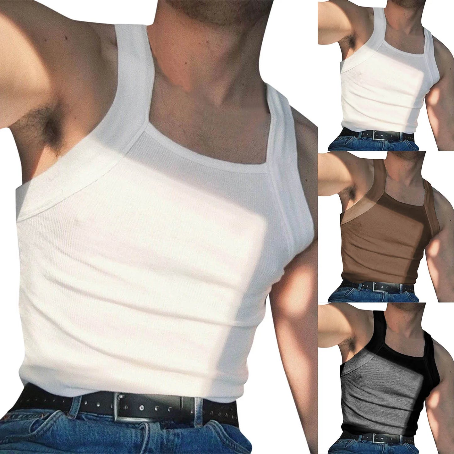 Men's Square-neck Tank Tops