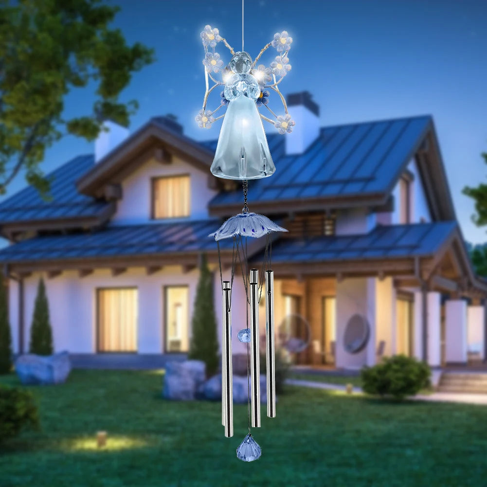 LED Solar Angel Wind Chime with  Intelligent Control