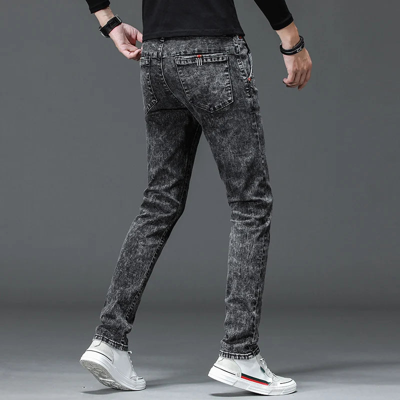 Grey Men's Jeans Slim Stretch