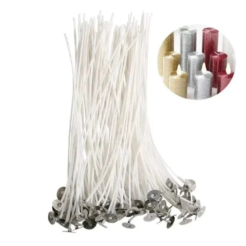 100Pcs Candle Wicks 9/15/20cm Smokeless Wax Pure Cotton Core